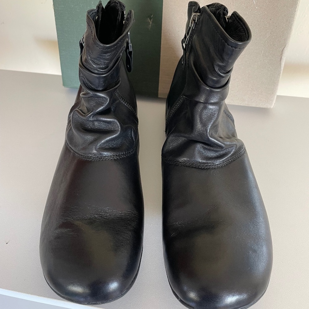 Josef Seibel Faye/Naly Black Leather Ankle Boots w/Zippers, Women's EU 40/ US 9 - Picture 13 of 16